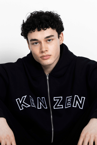 Logo Zip Hoodie - Black