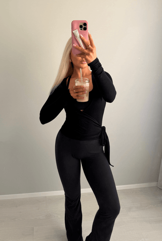 Kenzen Wrap Blouse - Black