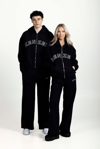 Logo Zip Hoodie - Black