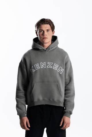 KENZEN Logo Hoodie – classic unisex hoodie with minimalist front logo and soft cotton blend.