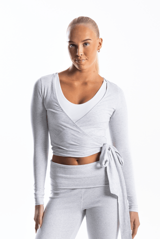 Kenzen Wrap Blouse - Melange grey