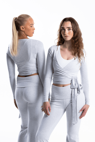 Kenzen Wrap Blouse - Melange grey