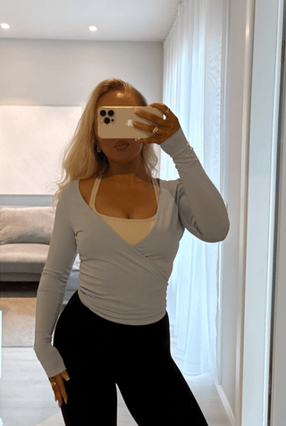 Kenzen Wrap Blouse - Cloud