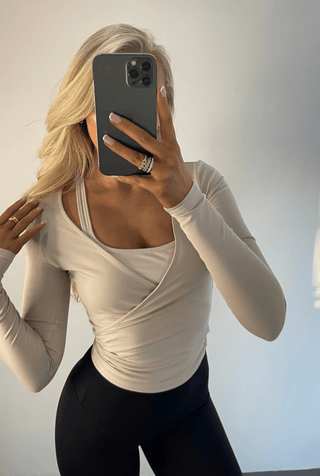 Kenzen Wrap Blouse - Sand