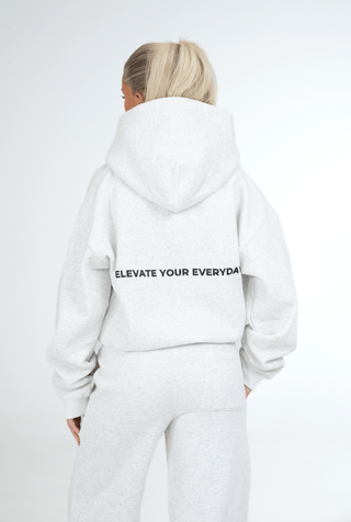 Boxy Hoodie - Grey w black