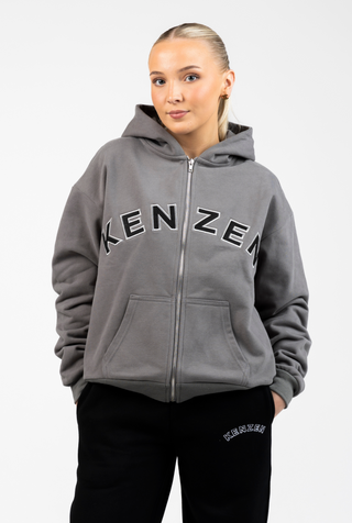 Logo Zip Hoodie - grey