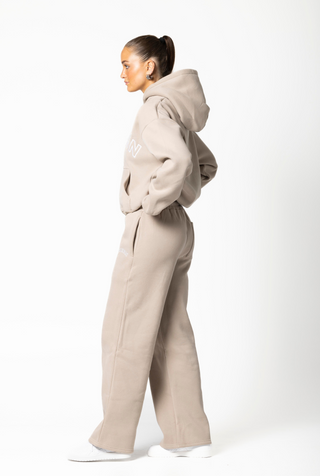 Straight Leg Sweatpants - beige