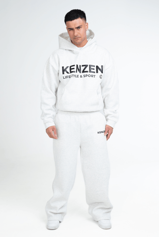 Boxy Hoodie - Grey w black