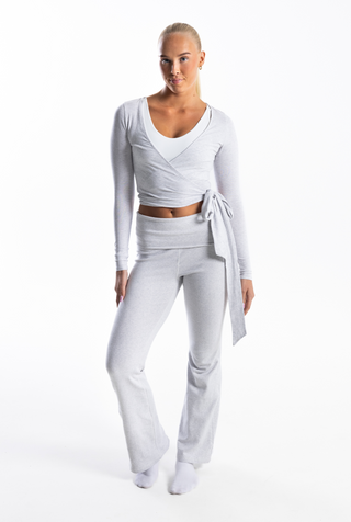 Foldover Pants - Melange grey