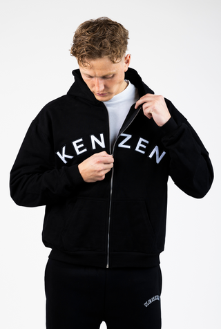 Logo Zip Hoodie - black