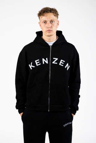 Logo Zip Hoodie - black